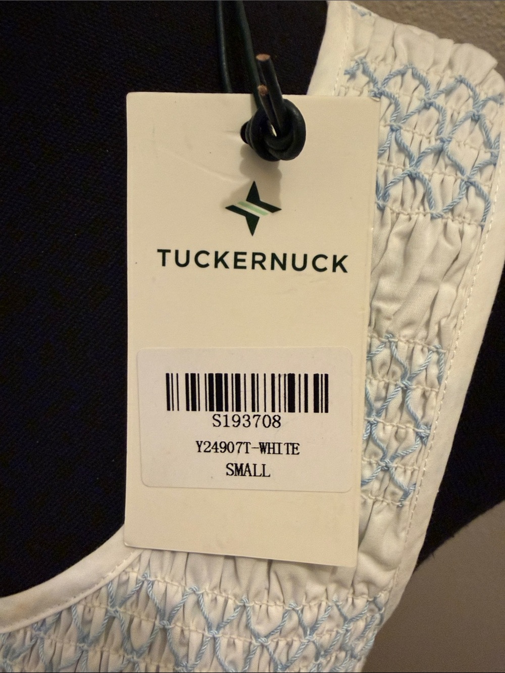 Tuckernuck White Smocked Mini Dress NWT Size Small - Picture 2 of 6